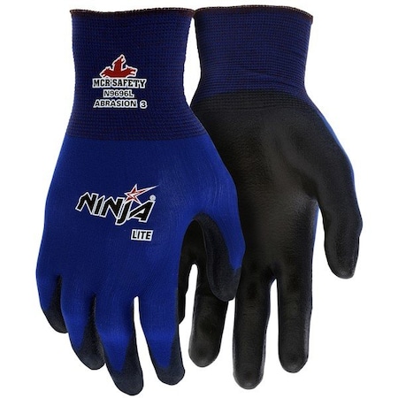 Mcr Safety Ninja Gloves, X-Large, Nylon, Black, Knit Wrist Cuff, PR N9696XL